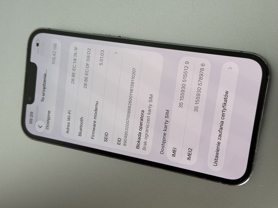 iPhone 13 Pro Nowa Bateria 100% 128Gb