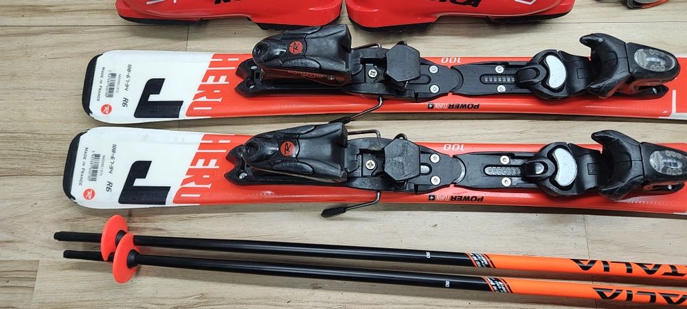 Komplet Narty 100 cm Rossignol HERO Buty r-34 Kask Gogle Kijki