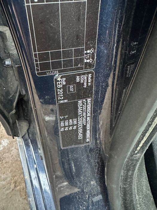 Bmw 520d f11 silnik 2.0d 2012r,Anglik