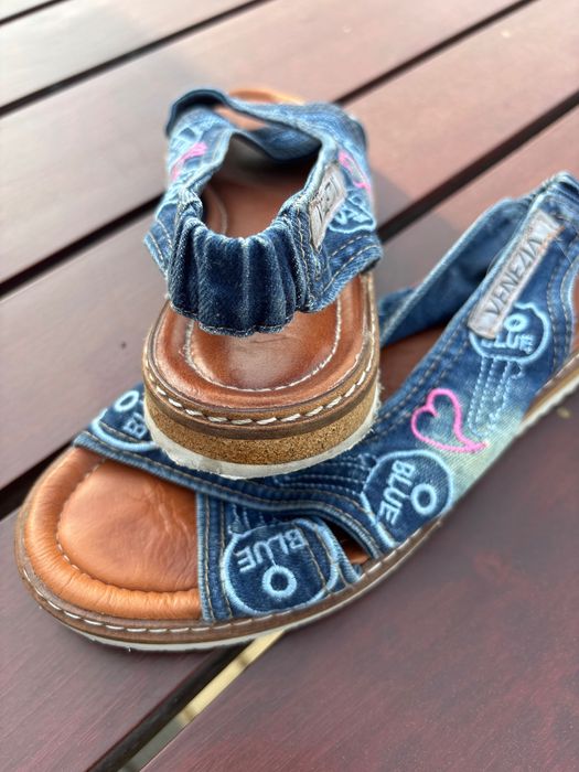 Sandały Venezia 39 dżins jeans lekkie