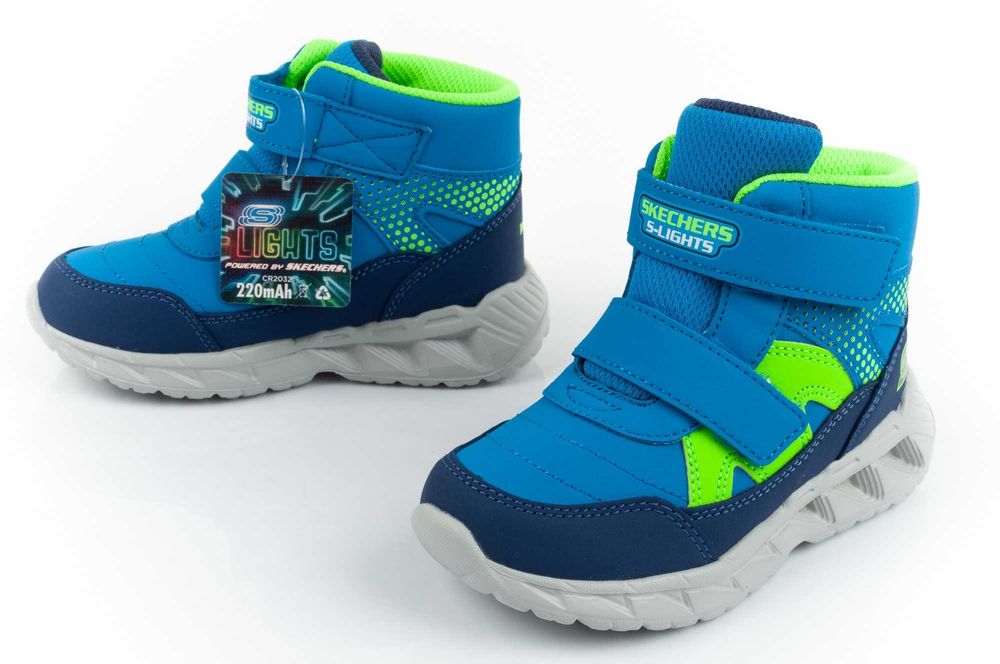 Buty dziecięce zimowe Skechers [401507N/NVLM] LED r. 21-26