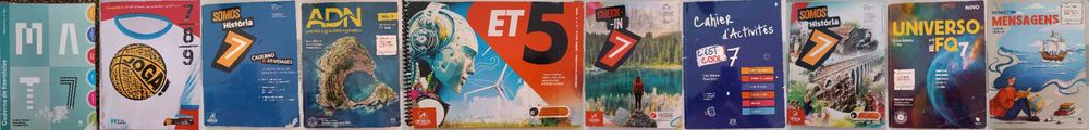 Manuais escolares e livros de actividades do 7º ano