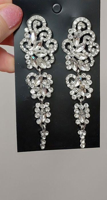 Przepiękne kolczyki cyrkonie ślubne