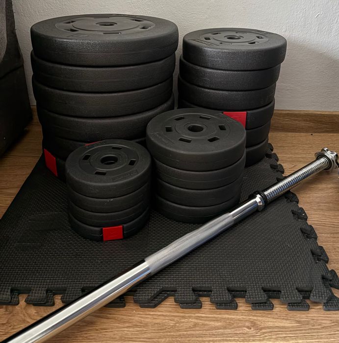 Zestaw obciążeń kompozytowych 105kg + sztanga