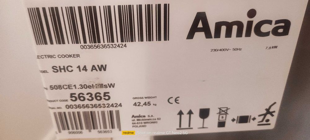 Nowa! Kuchenka Amica 58CE1.30HMsQ(W) – NIEODPAKOWANA, folia fabryczna