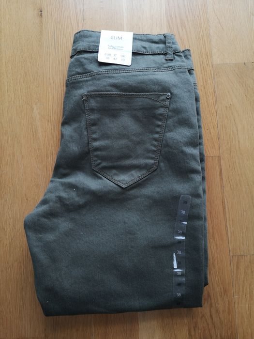 Spodnie damskie slim/ khaki/ Camaieu 36/38/nowe