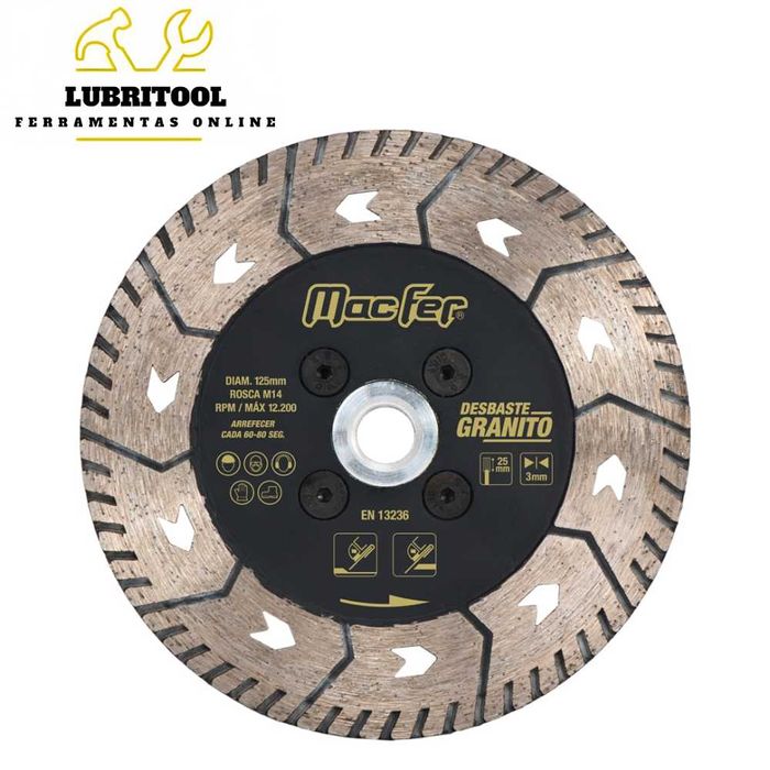 Disco Diamantado para Desbaste Granito 125mm M14 0160.092 | NOVOS