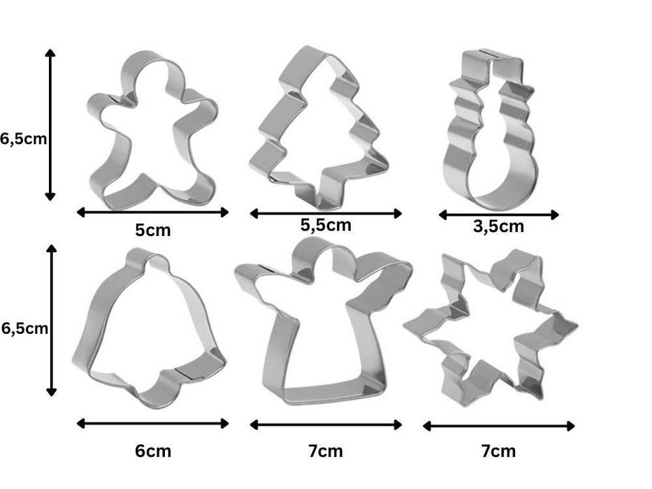 Forma do pieczenia 6 sztuk foremek świąteczne do pierników stalowe
