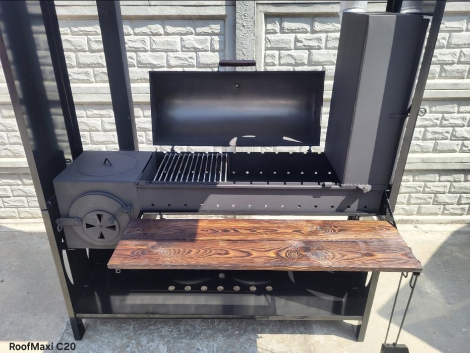 • Від Заводу • 4 мм • Мангал барбекю с крышей, Смокер, Печь под Казан