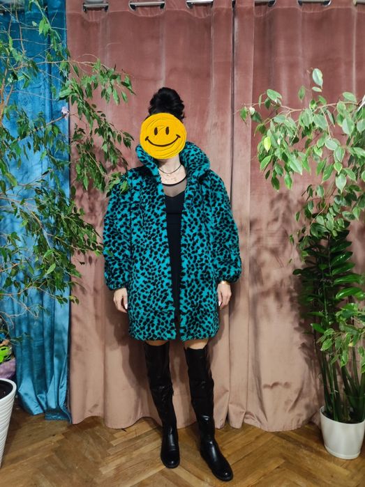 Vintage futro PRL Dom Mody DELIA cętki