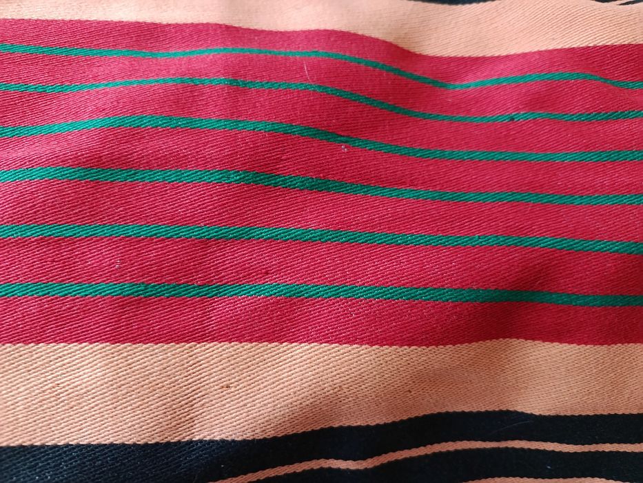 Narzuta kapa Cepelia PRL pasiak wełna retro