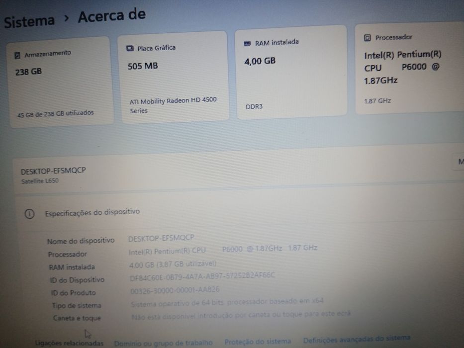 Portatil toshiba