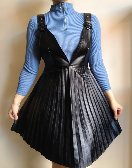 Шкіряна сукня | Шкіряний сарафан | Плаття з еко шкіри