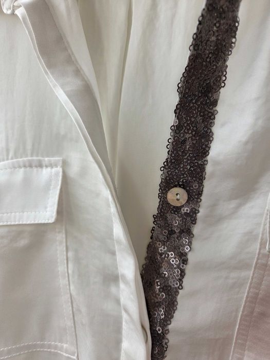 Blusa branca estilo camisa da Rabe, tamanho 38