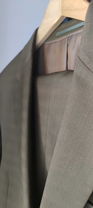 Garnitur 188 brązowy oliwkowy super materiał 100% wełna
