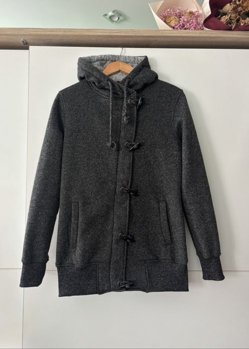 Ciemnoszary płaszcz o kroju bluzy D&T Fashion Style - Rozmiar L (M/L)