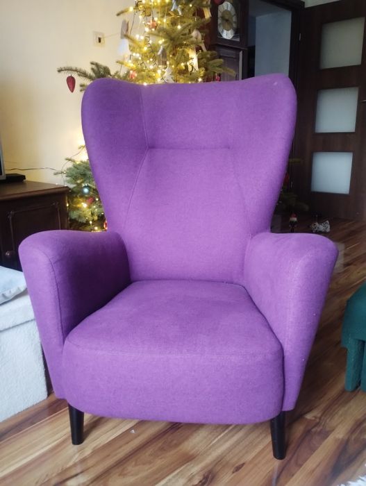 Fotel uszak fioletowy