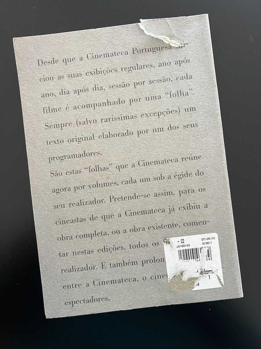 Cinema. Fritz Lang. Folhas da Cinemateca.