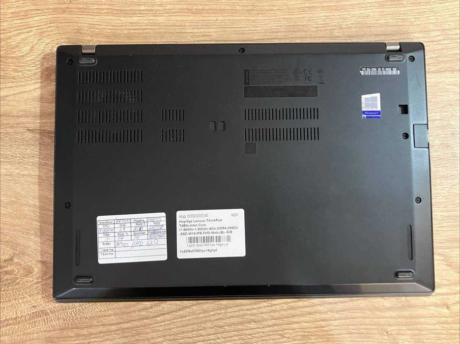 Ноутбук 14" Lenovo ThinkPad T480s / i7-8650U / 8GB / SSD 256GB / гарантія 12 міс.