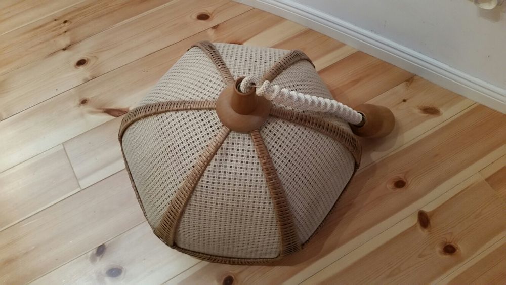 Żyrandol eko - drewno, len, wiklina!