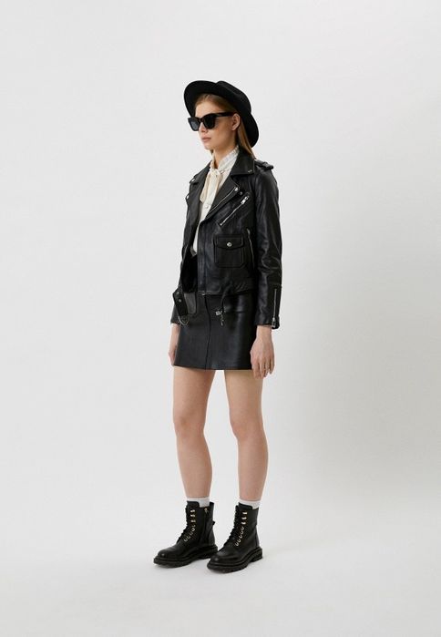 Шкіряна куртка чорна Maje