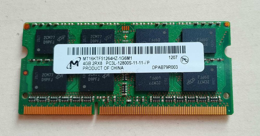 Память ноутбука 4GB DDR3L PC3L-12800S 2Rx8 1,35В б/у