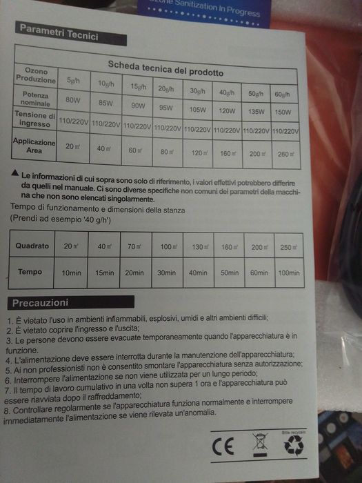 Gerador ozono 80€. Oportunidade