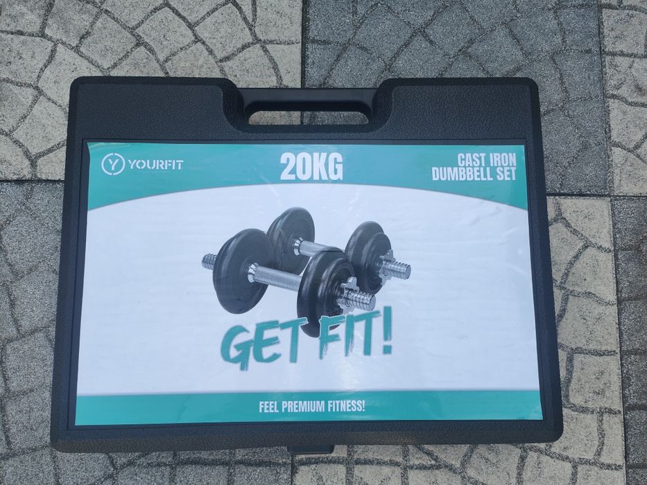 Kit Halteres Ajustáveis 20kg YourFit + Caixa Original | Treino Completo em Casa