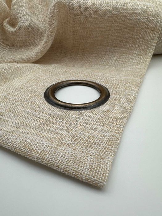 Pack de 2 Cortinas Eyelet Efeito Linho 140×245 cm Bege