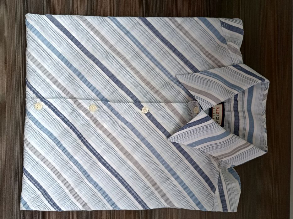 Koszula męska z krótkim rękawem w paski