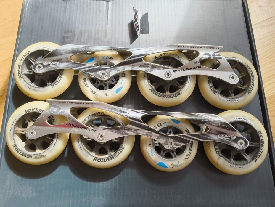 Szyny Rollerblade 3x100 1x90 mm 165 195 mm sg9 koła łożyska osie