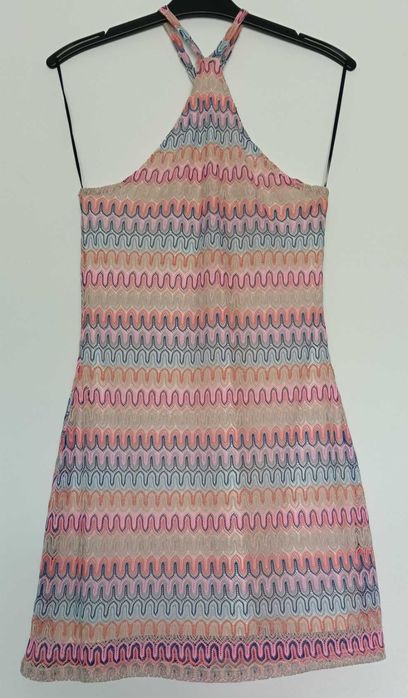 Vestido curto frente única H&M (Estilo Missoni) Padrão ziguezague tamanho S