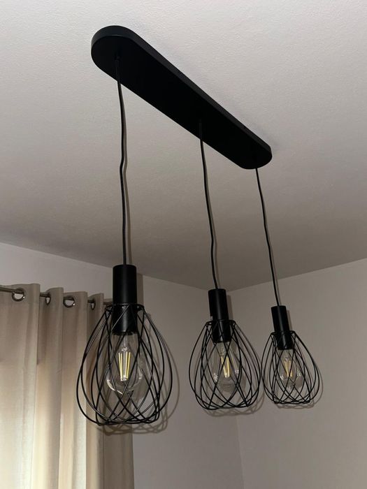 Candeeiro de teto suspenso 3 luzes (L79cm)