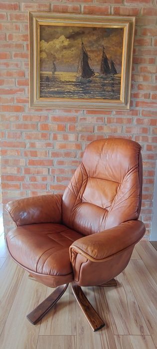 Fotel skórzany rozkładany salon biuro