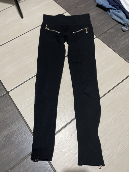 Spodnie leginsy elastyczne  z zamkami