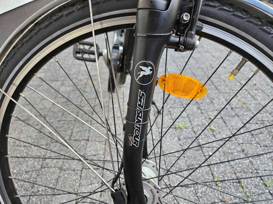 Rower męski trekkingowy Pegasus Solero aluminowy lekki shimano DEORE SR Suntour LED koła 28 cali rozmiar ramy 54cm