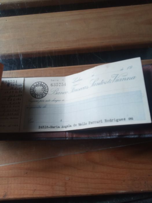 Caderneta cheques! Banco Fonsecas , Santos e Vianna! Anos 65!