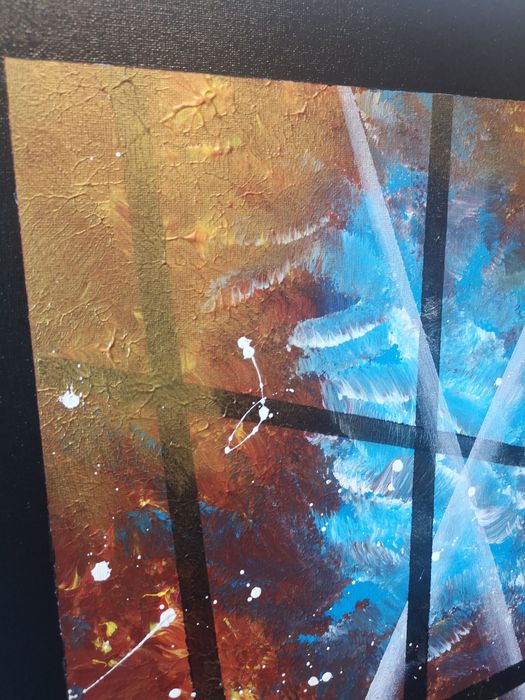 Quadro abstrato pintura acrílica - "Unleash of the Phoenix"