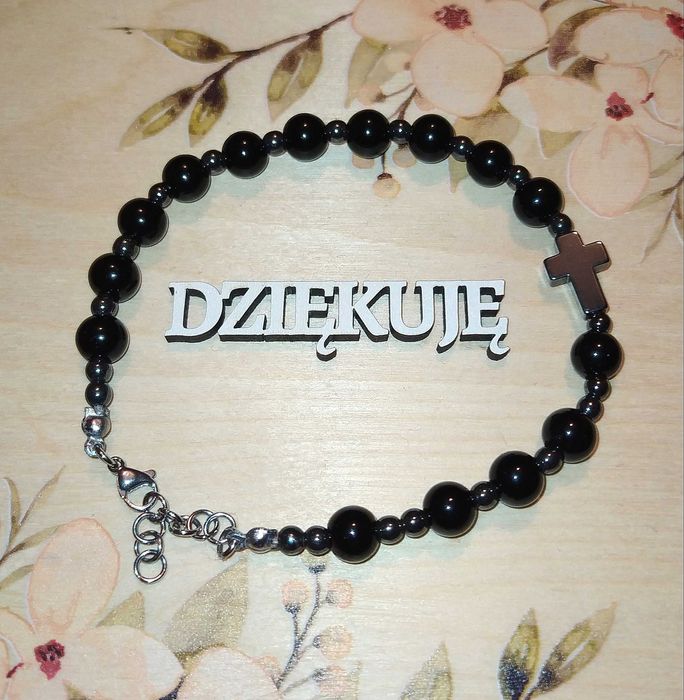 Bransoletka z kamieni naturalnych różaniec na rękę urodziny święta