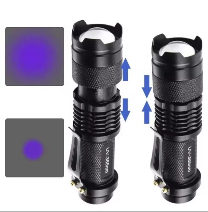 Lanterna LED UV Luz Negra UV 395nm Zoom NOVA 2 Disponíveis