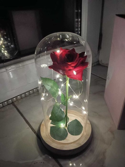 Роза в колбе с подсветкой|Подарок для любимой / мамы / подруги красная