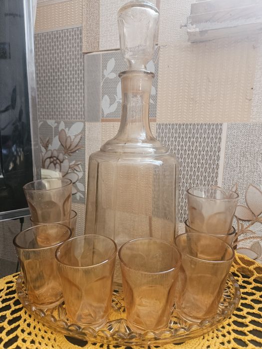 Рюмки графини посуд цветное карамельное стекло, СССР.