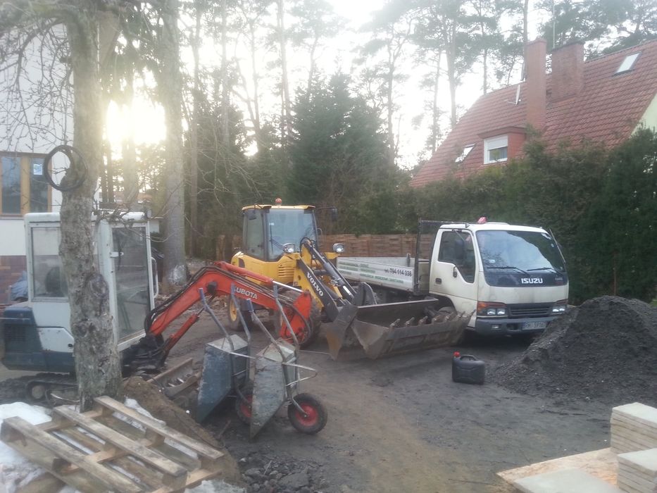 Usługi ogrodnicze, brukarskie, koparka, minikoparka+młot, chwytak