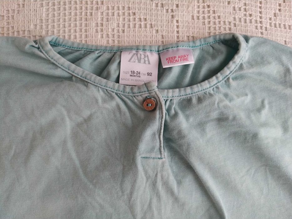 Blusa verde água - Zara - 18 - 24 meses - 92 cm