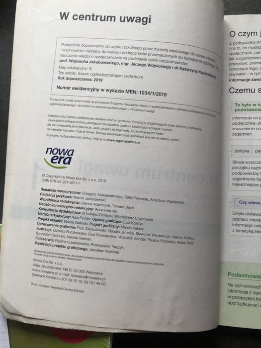 Podręcznik W centrum uwagi 1