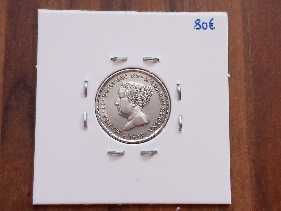 Moeda 100 Reis 1853 D. Maria II  - Bela!
