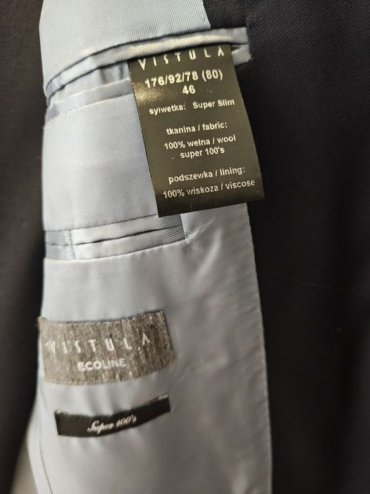 Garnitur Vistula 100% wełna super slim