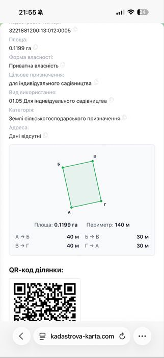 ПРОДАЖ ділянки на території Вахівської с-р