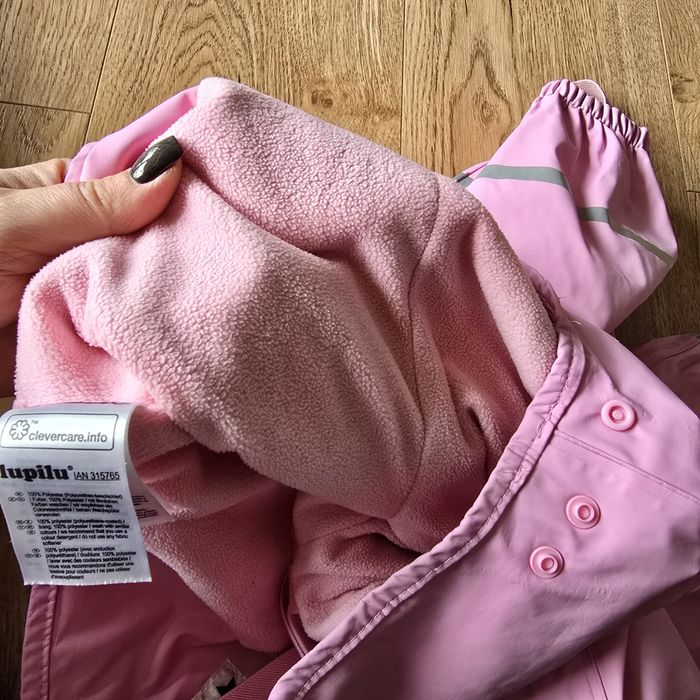 Spodnie ogrodniczki przeciwdeszczowe wodoodporne sztormiak 86 92 guma