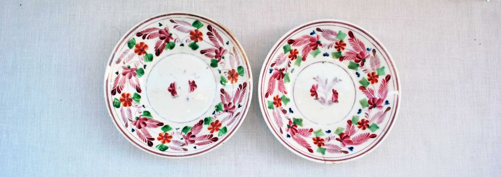 2 antique porcelain cups with extensive use64584286035202124